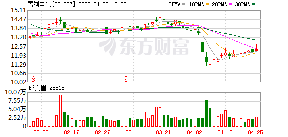传金所 雪祺电气(001387.SZ)2024年净利润为1.02亿元、较去年同期下降27.73%