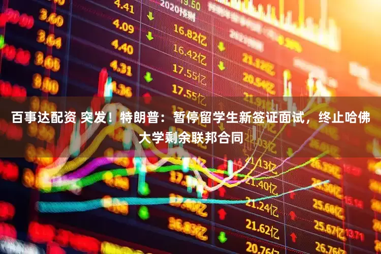 百事达配资 突发！特朗普：暂停留学生新签证面试，终止哈佛大学剩余联邦合同